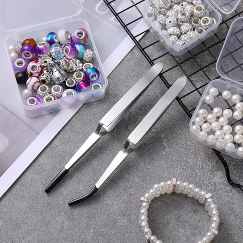 Reverse Tweezers for Crafting, 2 Pcs Reverse Tweezers with Silicone Tips