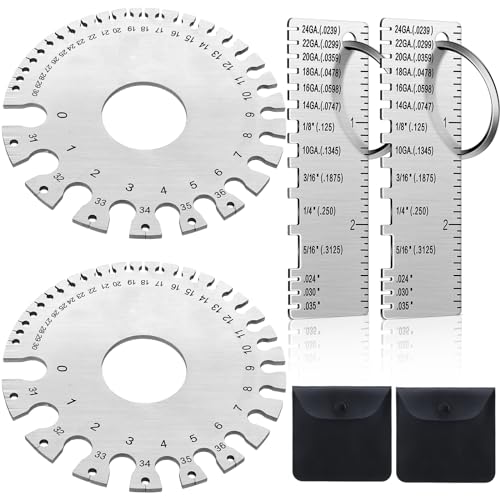4 Pcs Stainless Steel Metal Sheet Thickness Gauge