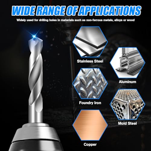4.5mm Drill Bits Solid Carbide Drill Bits, Metric Drill Bit Set, Tungsten Carbide Drill Bit Set for Stainless Steel Hardened Steel Cast Iron Alloy Copper, 2 Pcs - size: 4.5mm