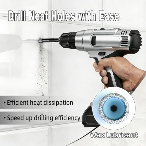5 Packs Dry Diamond Drill Bits Set 1/4" 6mm Vacuum Brazed Diamond Hole Saws for Granite Tile Ceramic Marble Stone Glass and More Hard Materials (not for Wood), Round Shank with Storage Case. - size: 1/4"X5