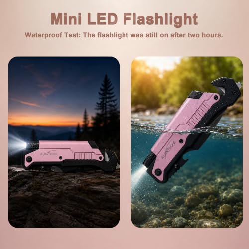 ALBATROSS Pink 6-in-1 Folding Pocket Car Knife for Women, 3.5" Blade - color: Pink