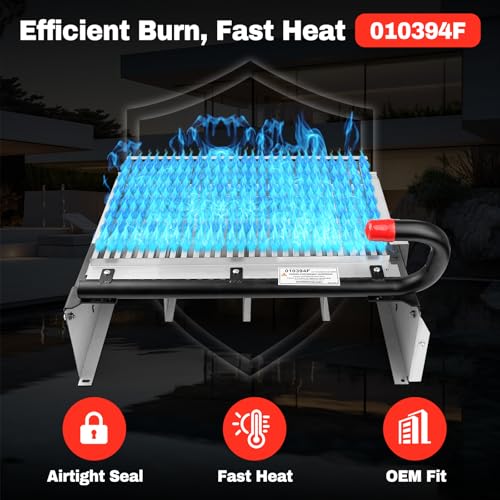 Part #010394F - Burner Tray with Burners - Direct Replacement for Pool Heater Model R406A, Fixes No Ignition, Weak Flame Issues - FOR NATURAL GAS ONLY (Propane conversion parts sold separately)