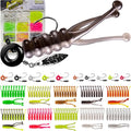 Crappie Jig Heads Lures Baits with Spinner, Scent Holder, 110 Pcs - color: 110Pcs - Crappie Jigs, Split TriTail Grub