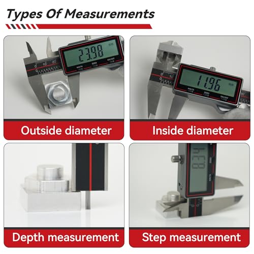 GemRed Wireless Digital Caliper 6 Inch with Data Transfer to Excel/Phone/PC