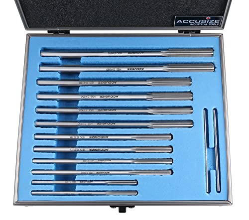 Accusize Industrial Tools Chucking Reamer Set, 0.1230" to 0.4995", 14 Pc - size: 0.1230" thru 0.4995"