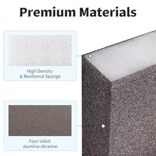 6 Pcs Sanding Sponge, 120-180 Grit, Wet Dry, Four Sided, Gray - size: Medium #120-180