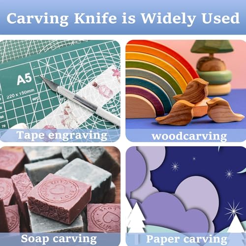 10 PCS Exacto Knife with 20 PCS Spare Sharp Blades, Profession Craft Hobby Knives for DIY, Art, Cutting, Modeling, Scrapbooking and Stencil(Multicolor) - color: Colorful