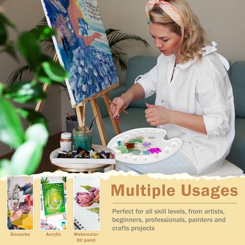 DUGATO 14-Well Oval Paint Palette, 2-Pack Mixing Tray, 14 x 10.5 in - color: Oval