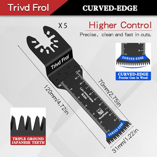 Trivd Frol 10 PCS Extra Long Multi Tool Blades for Wood Plastic Nails Metal - size: 10 PCS 31MM Extra Long