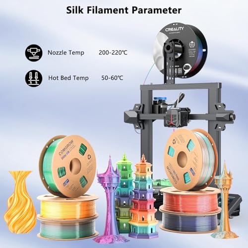 Comgrow Silk Shiny Rainbow Multi-Color 3D Printer Filament - color: Red & Gold+red & Green+red & Blue+blue & Green
