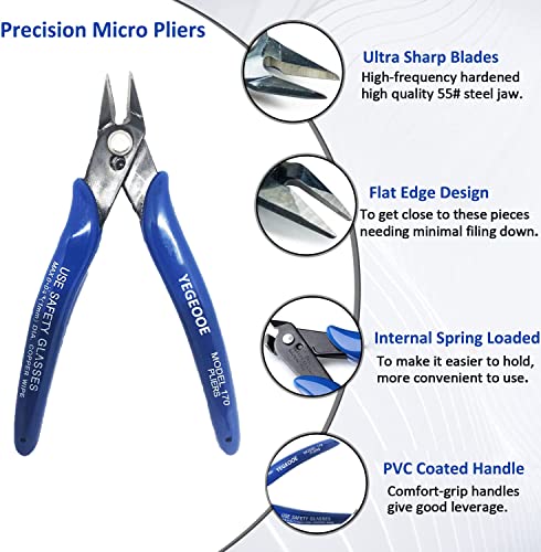 Small Wire Cutters, 10PACK Precision Diagonal Cutting Pliers Side Cutter, Nippers, Micro Flush Cutters, Shear Cutters, Wire Snips - size: 5 inch diagonal, 10 count