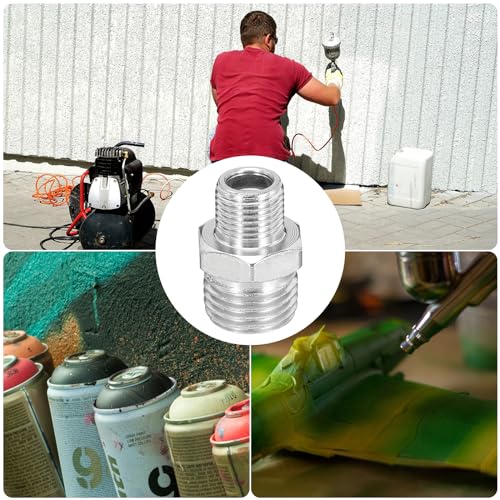 PATIKIL 1/8 to 1/4 Air Brush Hose Adapter, 1PCS 1/8" BSP Male to 1/4" BSP Male Fitting Conversion Adapter Nipple Metal Connector for Air Compressors - size: 1/8" BSP Male to 1/4" BSP Male