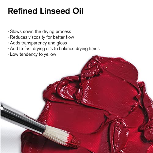 Winsor & Newton Refined Linseed Oil, 250ml (8.4-oz) Bottle - color: Refined Linseed Oil, style: 8.4-oz Bottle