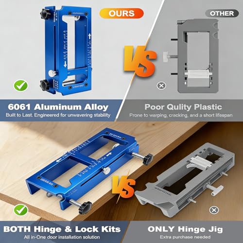 Aluminum Alloy Door Hinge Jig for Door and Jamb/Frame (Blue) - color: Blue