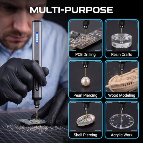 ARROWMAX Mini Electric Hand Drill Pen with 20pcs Drill Bits & LED Light - size: SDS MINI