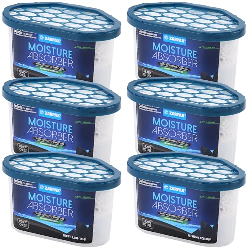 ZARPAX Moisture Absorber Activated Charcoal 6.5 oz - Set of 6 - size: 6.5 Ounce (Pack of 6), style: Activated Charcoal