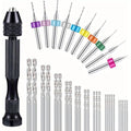 36Pcs Micro Hand Drill Bits Set – Pin Vise PCB Mini Twist Drill Tool for Jewelry, Wood Craft & DIY Sculpture