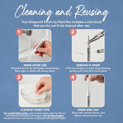 Slobproof Refillable Touch-Up Paint Pen, Pack of 2 - Precision Brush Tip - size: 2 Count (Pack of 1)