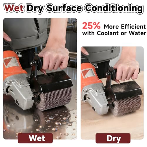 4.7" x 4" Surface Conditioning Tool, 80 Grit Emery Cloth burnishing Wheel - style: 80Grit