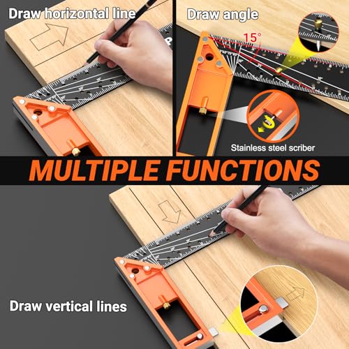 Preciva Carpenter Square Set, 7" Rafter & 12" Right Angle Ruler