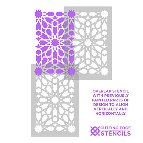 Taza Stencil for Walls and Floors - Tile Stencils for Painting Tile Floor and Walls - Reusable Tile Stencils for Wood, Linoleum and Cement Floors - Paint Your Old Tile and Save (Small: 15.25"x24.25") - size: Small: 15.25"x24.25"