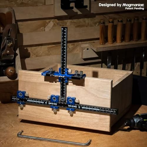 Cabinet Hardware Jig, Cabinet Drawer Pull Jig, Cabinet Pull Template Tool - color: Blue-black