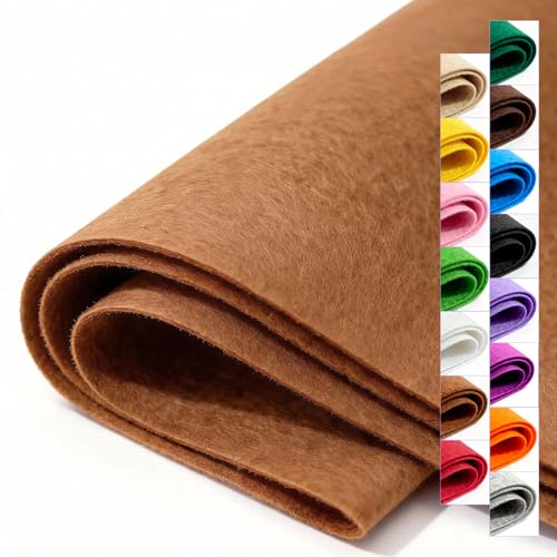 Coffee Stiff Felt Sheet 36'' X 36'', 1mm Large Felt Fabric Sheet - color: Coffee