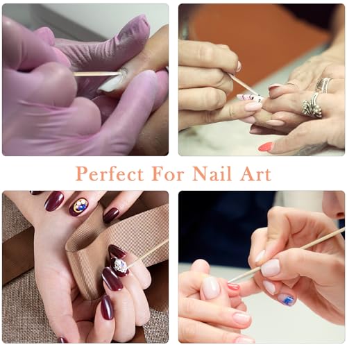 600 Count Pointed Cotton Swabs, Wooden Precision Tips for Nail - color: 600 ct