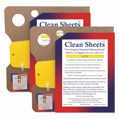 Clean Sheets - CLN-CS100 Superior Mixing Pad (12x12) - 100 Disposable Sheets for Toughest Job, Clear (Pack of 2) - size: 1 Count (Pack of 2)