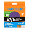 Spyder 10-Pack 80 Grit Sanding Discs, Ceramic with Stearate, 5-Inch Self Stick Adhesive PSA, for Random Orbital Sander (500054) - style: 80 Grit
