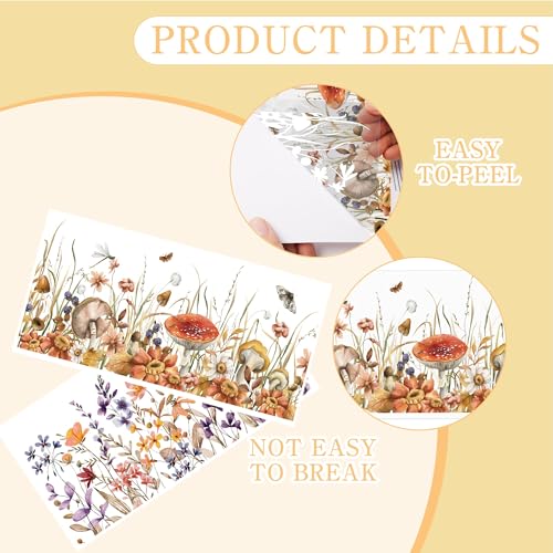 8 Pcs Boho Floral Rub-On Transfers for Furniture & Crafts - color: Boho Floral