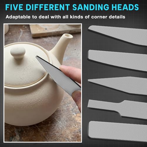 Honoson 25 Pack Hobby Model Polishing Hand Files Tool Set 5 Pcs #10000 Grit Glass Polishing Files and 20 Pcs Sanding Sticks Tool for Metal Wood Model Craft(Low Grits and High Grits,Classic Style) - style: Classic Style