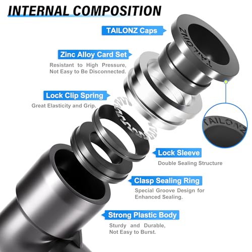 TAILONZ 6mm x 1/2" NPT Push to Connect Elbow Fitting 10Pcs - size: 0.236" OD 1/2" MNPT