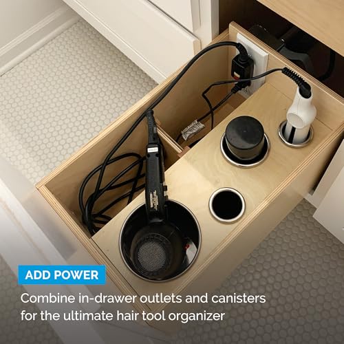 Docking Drawer 5" Stainless Steel Canister for Hot Tools, Capped Design - size: 5.0"