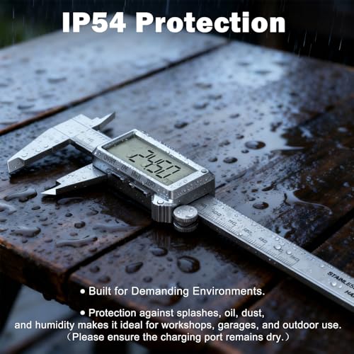 HDLNKAK 6”/150mm Rechargeable Digital Caliper with Large LCD Screen - color: White