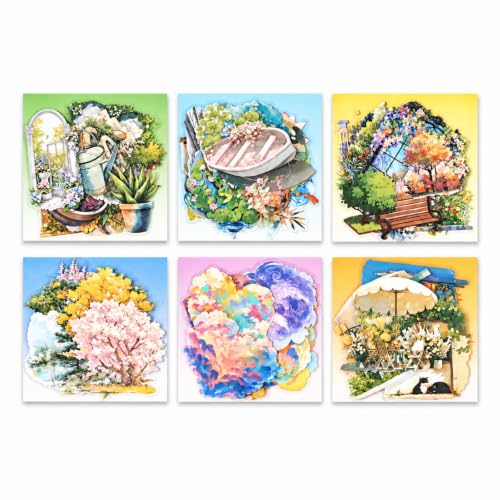 102 Pcs Landscape Scenery PET Stickers, Aesthetic Garden Decals Set - color: A Flower in Another World