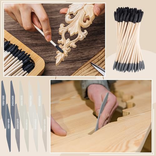 70 Pcs Sanding Sticks Plastic Model,Double Angle,1500-12000 Grit - style: Double Angle