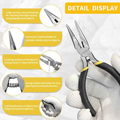 BOOSDEN 5 Inch Small Needle Nose Pliers Mini Jewelry Plier 5 Pack - size: 5" (5 Pack)