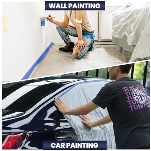 ADHES Painters Plastic with Tape - size: 102inch