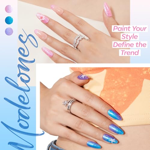 modelones Pearl Gel Nail Polish Set, 6 Colors Iridescent Shimmer - color: A A A1 Prism Thread