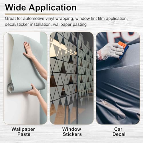 HARFINGTON 20pcs Car Vinyl Scraper 4inch Vinyl Squeegee Felt Edge Squeegee Tool for Car Window Tint Wallpaper Decal Sticker Installation Crafts Car Wrap Paste, Black - color: Black