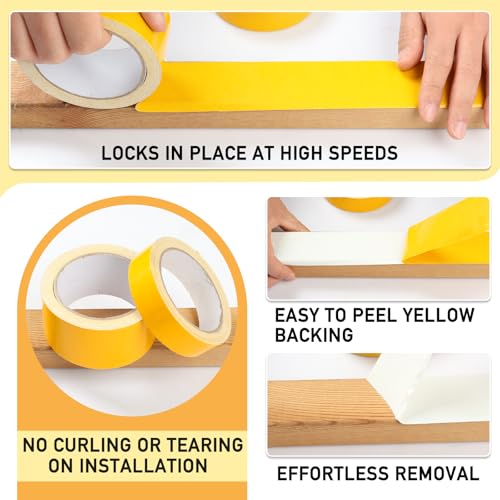 Double Sided Woodworking Tape, 1 & 2 Inch x 33 FT, 2 Rolls Residue-Free, Removable Strong Double Sided Tape for Woodworking, Double Sided Masking Tape for Wood Template, Edge Banding, Anchoring