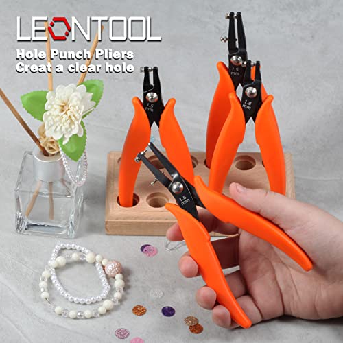 Metal Hole Punch Pliers 6" Small Round Hole Punch Pliers Two Replacement Pins for Jewelry Making to Create 1.8mm Clean Holes Jewelry Tool with PVC Handles for Handcraft Work DIY Hand Tool - style: Long Jaw 1.8mm