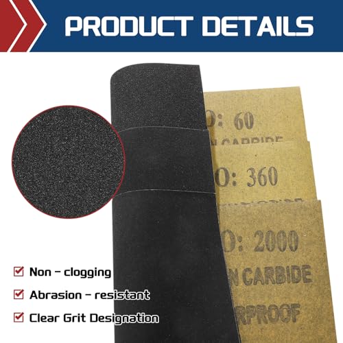 15Pcs Sand Papers 9x11In 120 Grit Sandpaper Sheets Silicon Carbide - size: 120 Grit