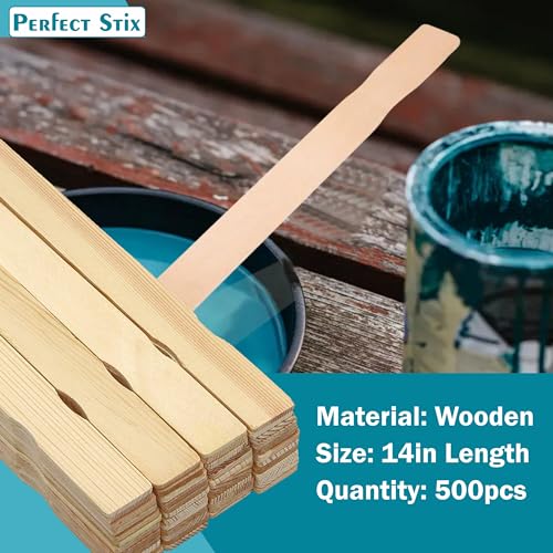 14" Wooden Paint Paddles - Mixing Sticks -Epoxy Stirrers- Pack of 500ct - size: 14"-Pack of 500ct