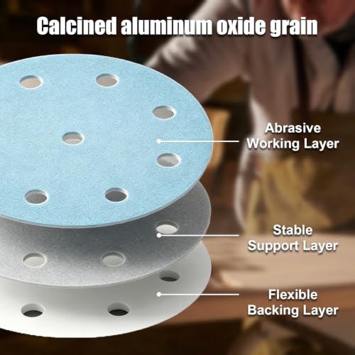 100 Pack Abrasive Sanding Discs 497170 Granat P150 Grit 5-Inch (125mm) Diameter Fit for Festool RO 125, ES 125, ETS 125, ETSC 125, ETSC 2 125, ES-ETS 125, ES-ETSC 125, ETS EC 125, LEX 125 - size: 497170