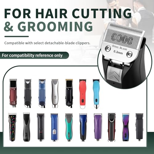 0000 Clipper Blade 0.3mm Compatible with Oster Classic 76, Silver, 1 Pack - size: Size 0000