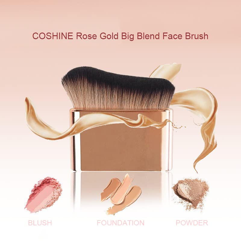 COSHINE Big Self Tanning Blend Brush, Professional Self Tanner, Kabuki, Powder, Foundation, Blusher, Shadow, Bronzer, Face and Body Brush (ROSE GOLD) - color: ROSE GOLD