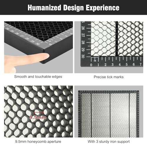 Work Table Desk Protector, Honeycomb Bed 330 x 330 mm Working Area, Honeycomb Panel with Metal Tray, for All Laser Engravers and Laser Cutters, CNC Cutters, Laser Engraving Machine