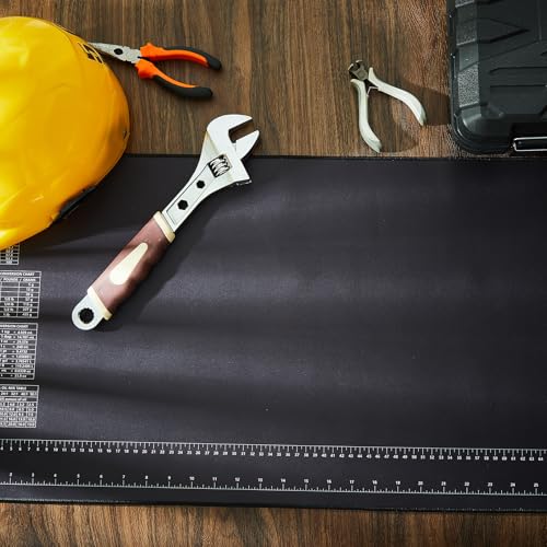 Drydiet 2 Pcs Neoprene Mat for Workbench with Ruler and Reference Charts